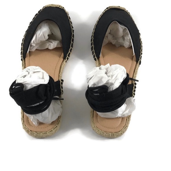 NIB espadrille flats lace up black - Picture 5 of 5